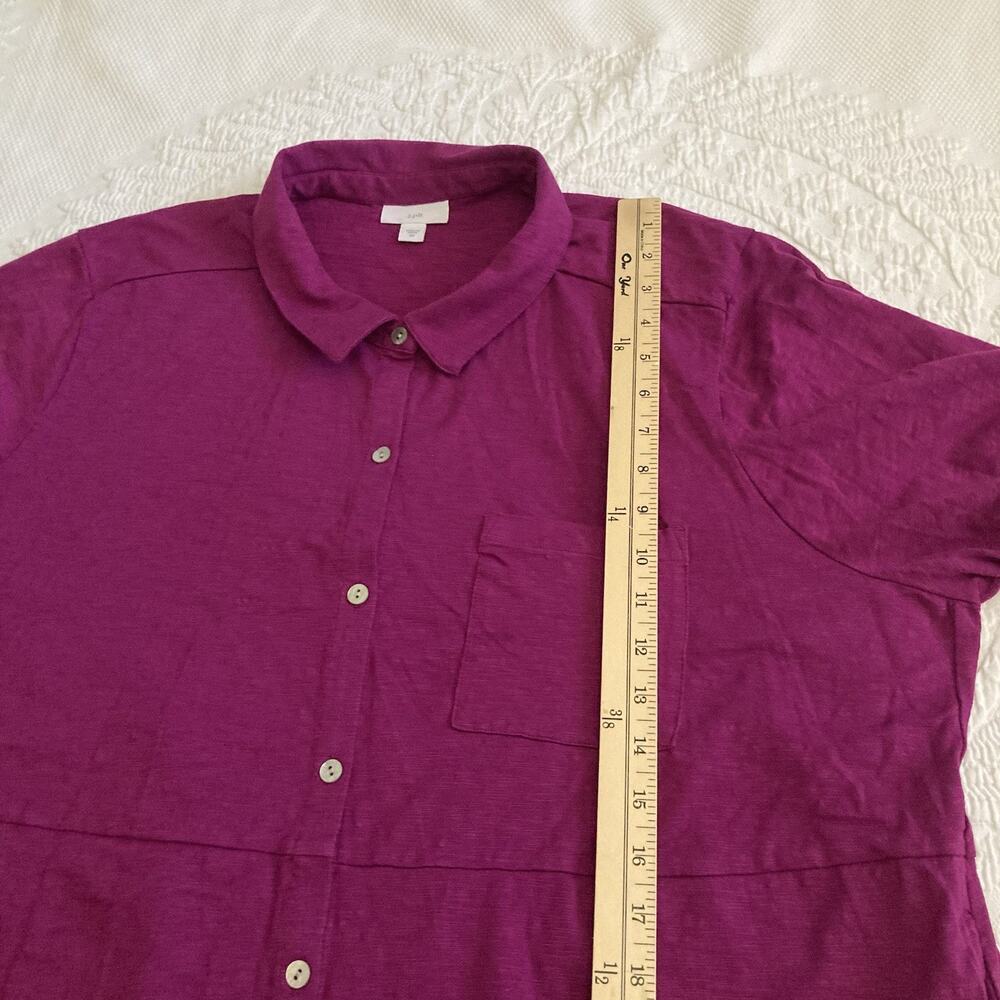 J Jill purple Knit Shirt Dress Cotton Blend Short Sleeve stretch Plus size 3X - Picture 4 of 13